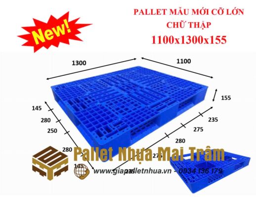 Pallet nhựa kích thước 1000x1300x155mm