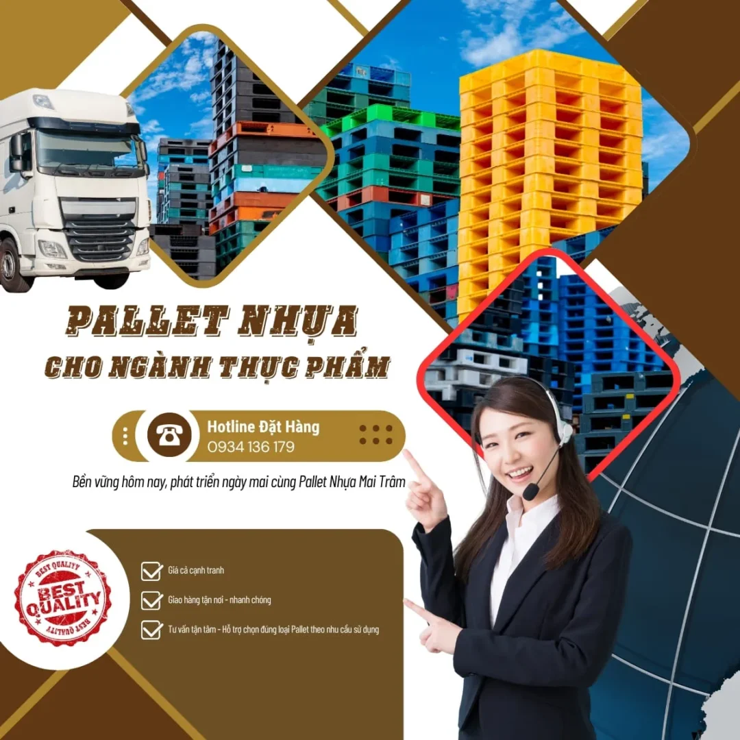 Pallet nhựa cho Ngành Thực Phẩm - Bảng giá pallet nhựa Mai Trâm