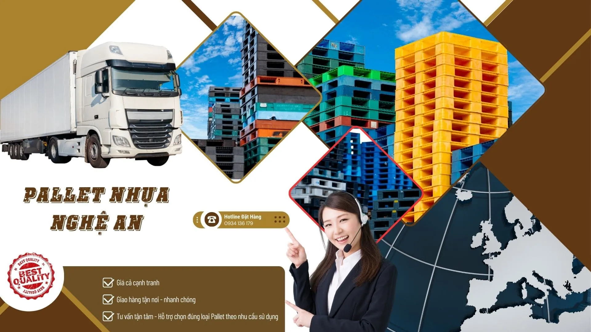 Pallet nhựa 50x50 4 Pallet nhựa tại Nghệ An